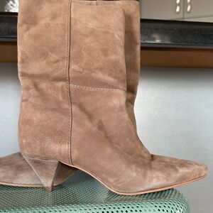 Vince Camuto Taupe Suede Heeled Boots